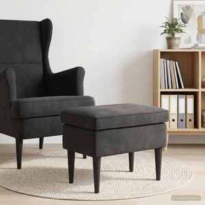 Imagine vidaXL Taburet Negru 55 x 35 x 41 cm Catifea