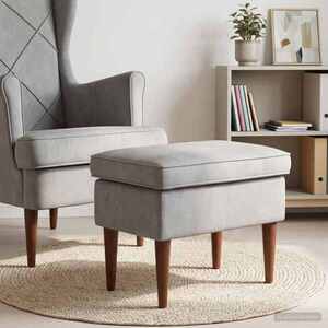 Imagine vidaXL Taburet Gri deschis 55 x 35 x 41 cm Catifea