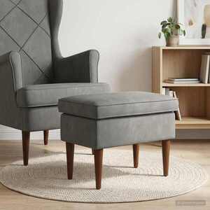 Imagine vidaXL Taburet Gri închis 55 x 35 x 41 cm Catifea