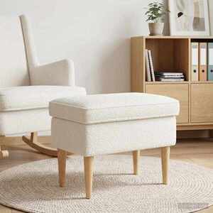 Imagine vidaXL Taburet Crem 55 x 35 x 41 cm Bouclé