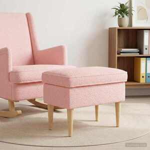 Imagine vidaXL Taburet Roz 55 x 35 x 41 cm Bouclé