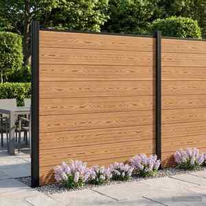 Imagine vidaXL Set de Gard 175 x 186 cm WPC și Aluminiu Maro