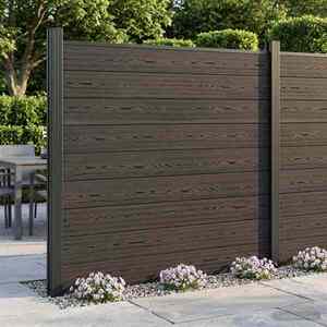 Imagine vidaXL Set de Gard 175 x 186 cm WPC și Aluminiu Negru
