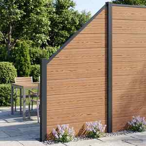 Imagine vidaXL Set de Gard 95 x 180 cm WPC și Aluminiu Maro