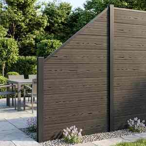 Imagine vidaXL Set de Gard 95 x 180 cm WPC și Aluminiu Negru