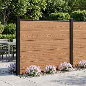 Imagine vidaXL Set de Gard 180 x 105 cm WPC și Aluminiu Maro