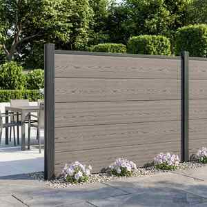 Imagine vidaXL Set de Gard 180 x 105 cm WPC și Aluminiu Gri
