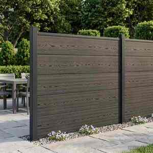 Imagine vidaXL Set de Gard 180 x 105 cm WPC și Aluminiu Negru