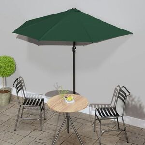Imagine vidaXL Umbrelă de soare pentru balcon, tijă aluminiu, verde, 270x144cm