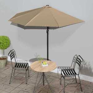 Imagine vidaXL Umbrelă de soare de balcon, tijă aluminiu gri taupe, 270x144 cm