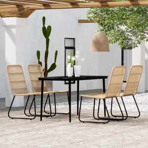 Imagine vidaXL Set de mobilier pentru grădină, 5 piese, stejar