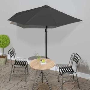 Imagine vidaXL Umbrelă de soare de balcon, tijă aluminiu, antracit, 270x144 cm