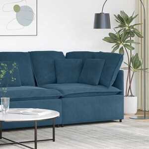 Imagine vidaXL Modul de colț pentru canapea modulară cu perne albastru 100 cm