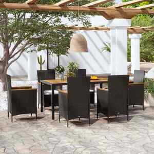 Imagine vidaXL Set mobilier de exterior cu perne, 7 piese, poliratan