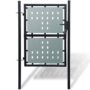 Imagine vidaXL Poartă de gard cu o singură ușă neagră 100x125 cm
