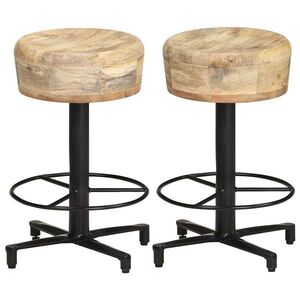 Imagine vidaXL Scaune de bar, 2 buc., 52 cm, lemn masiv de mango