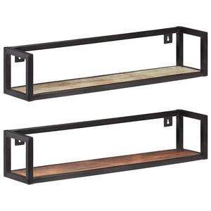 Imagine vidaXL Rafturi de perete, 2 buc., 80 cm, lemn masiv reciclat