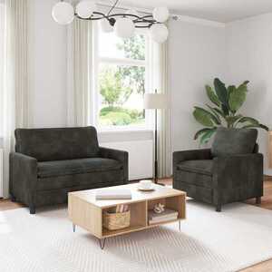 Imagine vidaXL Set de canapea 2 buc. Antracit Poliester