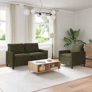 Imagine vidaXL Set de canapea 2 buc. Verde Poliester