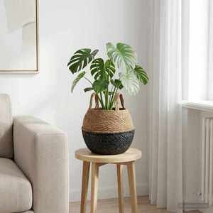 Imagine vidaXL Vază pentru plante cu mânere Negru Ø 22 x 20 cm
