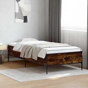 Imagine vidaXL Cadru de pat Stejar fumuriu 80 x 200 cm Lemn prelucrat