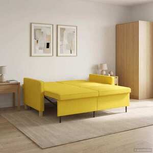 Imagine vidaXL Canapea extensibilă Galben Deschis 154 x 94, 5 x 80, 5 cm