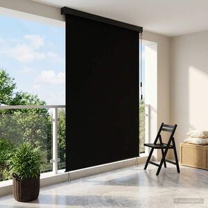 Imagine vidaXL Rulou textil Negru 60 x 250 cm Țesătură și Aluminiu