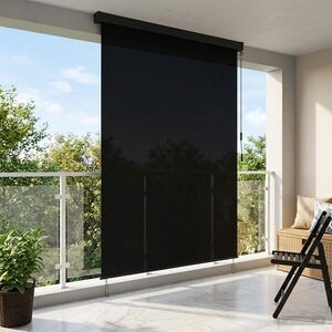 Imagine vidaXL Rulou textil Negru 140 x 250 cm Țesătură și Aluminiu