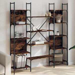 Imagine vidaXL Bibliotecă, stejar fumuriu, 155, 5x24x166, 5 cm, lemn prelucrat