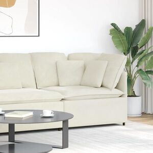 Imagine vidaXL Modul de colț pentru canapea modulară cu perne, crem, 100 cm