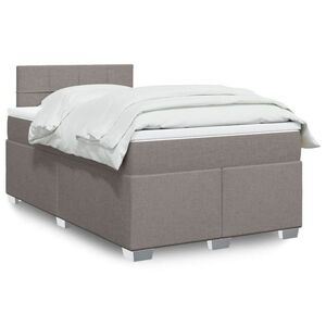 Imagine vidaXL Pat box spring cu saltea, gri taupe, 120x200 cm, textil