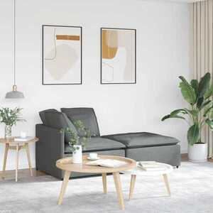 Imagine vidaXL Canapea modulară cu taburet și perne material textil gri închis