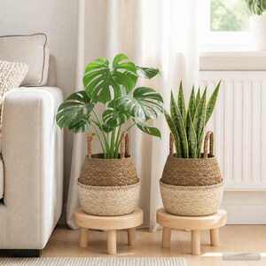 Imagine vidaXL Vază pentru plante cu mânere 2 buc. Alb Ø 22 x 20 cm
