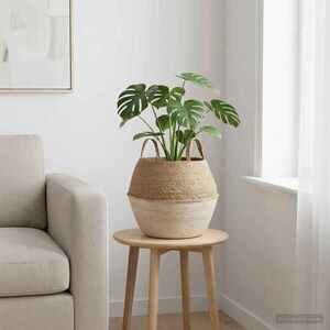 Imagine vidaXL Vază pentru plante cu mânere Alb Ø 32 x 32 cm
