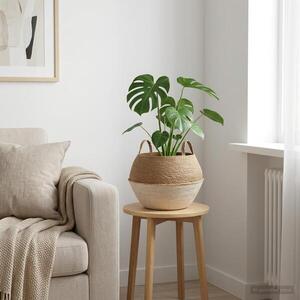 Imagine vidaXL Vază pentru plante cu mânere Alb Ø 45 x 36 cm