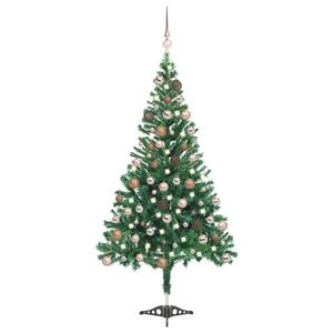Imagine vidaXL Brad de Crăciun pre-iluminat cu globuri, 120 cm, 230 ramuri