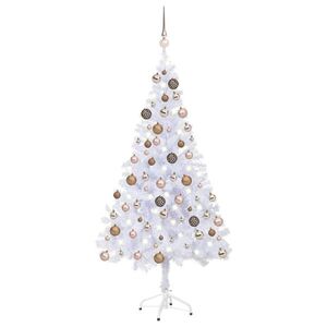Imagine vidaXL Brad de Crăciun pre-iluminat cu globuri, 150 cm, 380 de ramuri