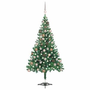 Imagine vidaXL Brad de Crăciun pre-iluminat cu globuri, 180 cm, 564 de ramuri