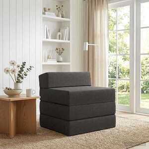 Imagine vidaXL Canapea Pat Pliabilă Gri închis 200 x 70 x 15 cm Țesătură