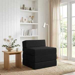 Imagine vidaXL Canapea Pat Pliabilă Negru 200 x 70 x 15 cm Țesătură