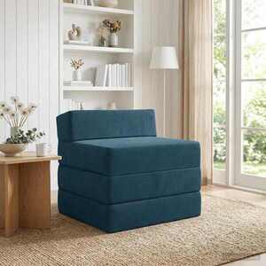 Imagine vidaXL Canapea Pat Pliabilă albastru 200 x 70 x 15 cm Catifea