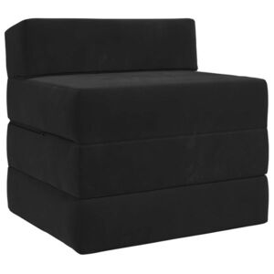 Imagine vidaXL Canapea Pat Pliabilă Negru 200 x 70 x 15 cm Catifea