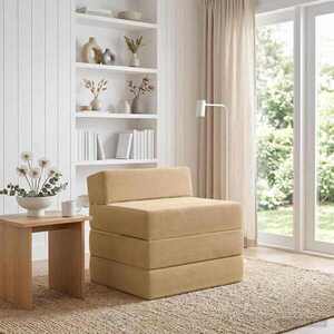 Imagine vidaXL Canapea Pat Pliabilă Verde deschis gri 200 x 70 x 15 cm