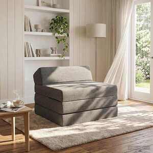 Imagine vidaXL Canapea Pat Pliabilă Gri deschis 200 x 70 x 10 cm Țesătură