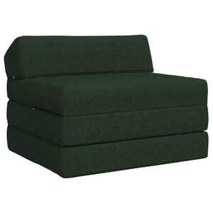 Imagine vidaXL Canapea Pat Pliabilă Verde închis 200 x 70 x 10 cm Țesătură