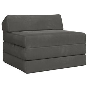 Imagine vidaXL Canapea Pat Pliabilă Gri închis 200 x 70 x 10 cm Catifea