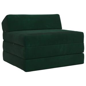 Imagine vidaXL Canapea Pat Pliabilă Verde închis 200 x 70 x 10 cm Catifea