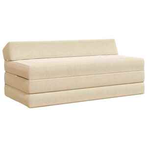 Imagine vidaXL Canapea Pat Pliabilă Crem 120 x 60 x 49 cm Țesătură