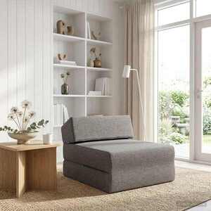 Imagine vidaXL Canapea Pat Pliabilă Gri deschis 60 x 70 x 41 cm Țesătură