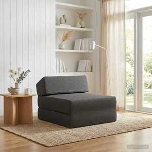 Imagine vidaXL Canapea Pat Pliabilă Gri închis 60 x 70 x 41 cm Țesătură